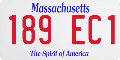 MA license plate 189EC1