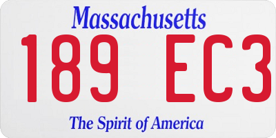 MA license plate 189EC3