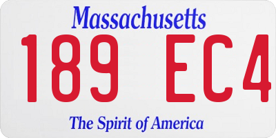 MA license plate 189EC4