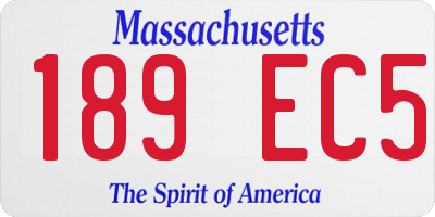 MA license plate 189EC5