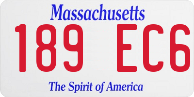 MA license plate 189EC6