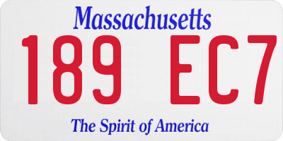 MA license plate 189EC7