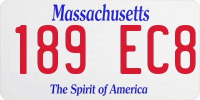 MA license plate 189EC8