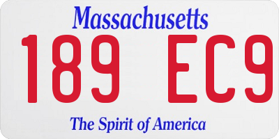 MA license plate 189EC9