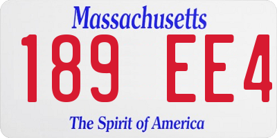 MA license plate 189EE4