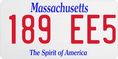 MA license plate 189EE5