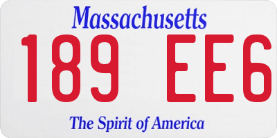 MA license plate 189EE6