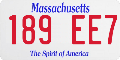 MA license plate 189EE7