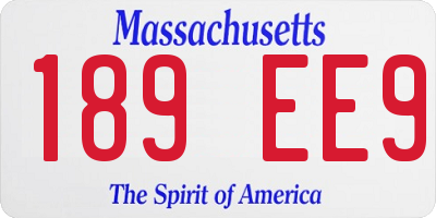 MA license plate 189EE9