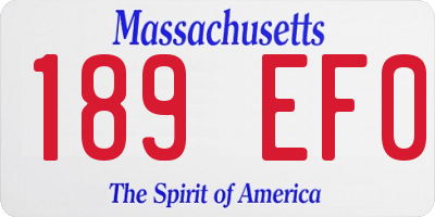MA license plate 189EF0