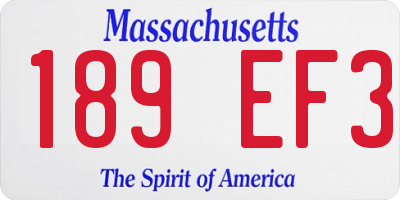MA license plate 189EF3