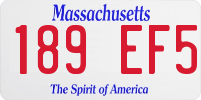 MA license plate 189EF5