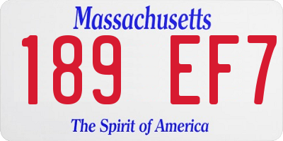 MA license plate 189EF7