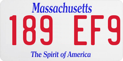 MA license plate 189EF9