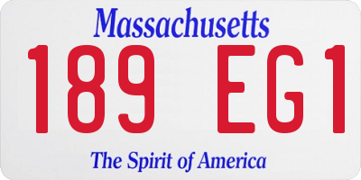 MA license plate 189EG1