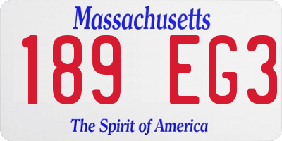 MA license plate 189EG3