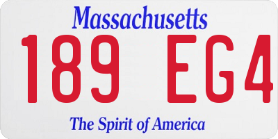 MA license plate 189EG4