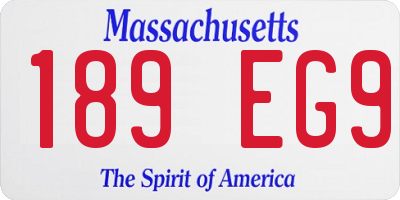 MA license plate 189EG9