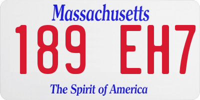 MA license plate 189EH7