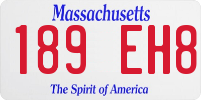 MA license plate 189EH8