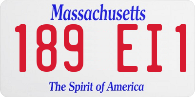 MA license plate 189EI1