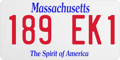 MA license plate 189EK1