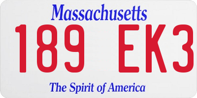 MA license plate 189EK3