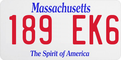 MA license plate 189EK6