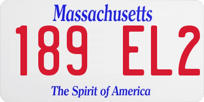 MA license plate 189EL2
