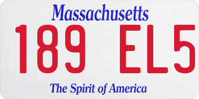 MA license plate 189EL5