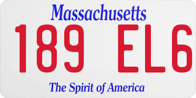 MA license plate 189EL6
