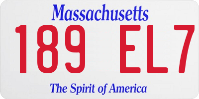 MA license plate 189EL7