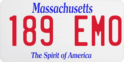 MA license plate 189EM0