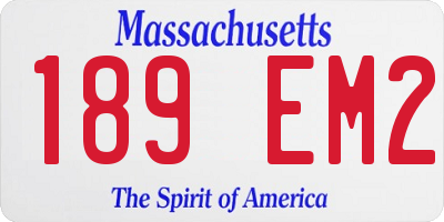 MA license plate 189EM2