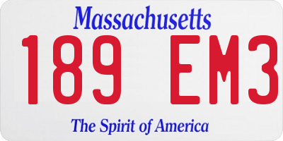 MA license plate 189EM3