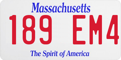 MA license plate 189EM4