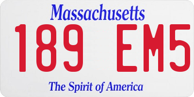 MA license plate 189EM5