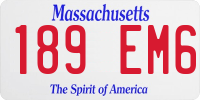 MA license plate 189EM6