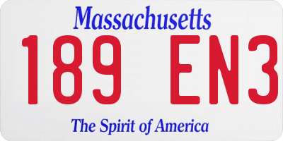 MA license plate 189EN3