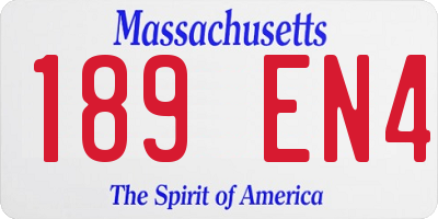 MA license plate 189EN4