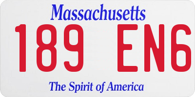 MA license plate 189EN6