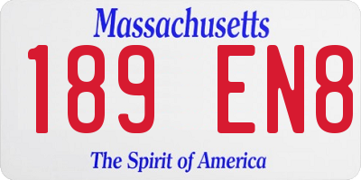 MA license plate 189EN8