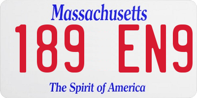 MA license plate 189EN9