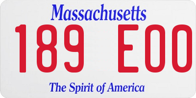 MA license plate 189EO0