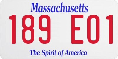 MA license plate 189EO1