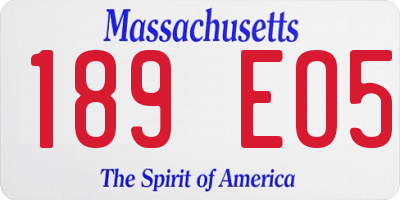 MA license plate 189EO5