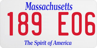 MA license plate 189EO6