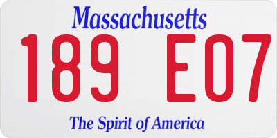 MA license plate 189EO7