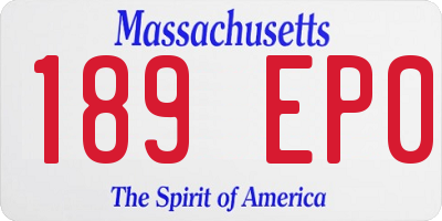 MA license plate 189EP0