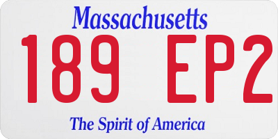 MA license plate 189EP2